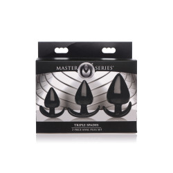 Master Series Lot de 3 plugs Spades Noir